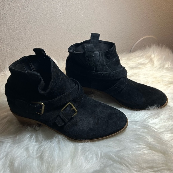 COLE HAAN JENSYNN Women's Black Suede Pull-on Boots Size 6 1/2B - Picture 4 of 8